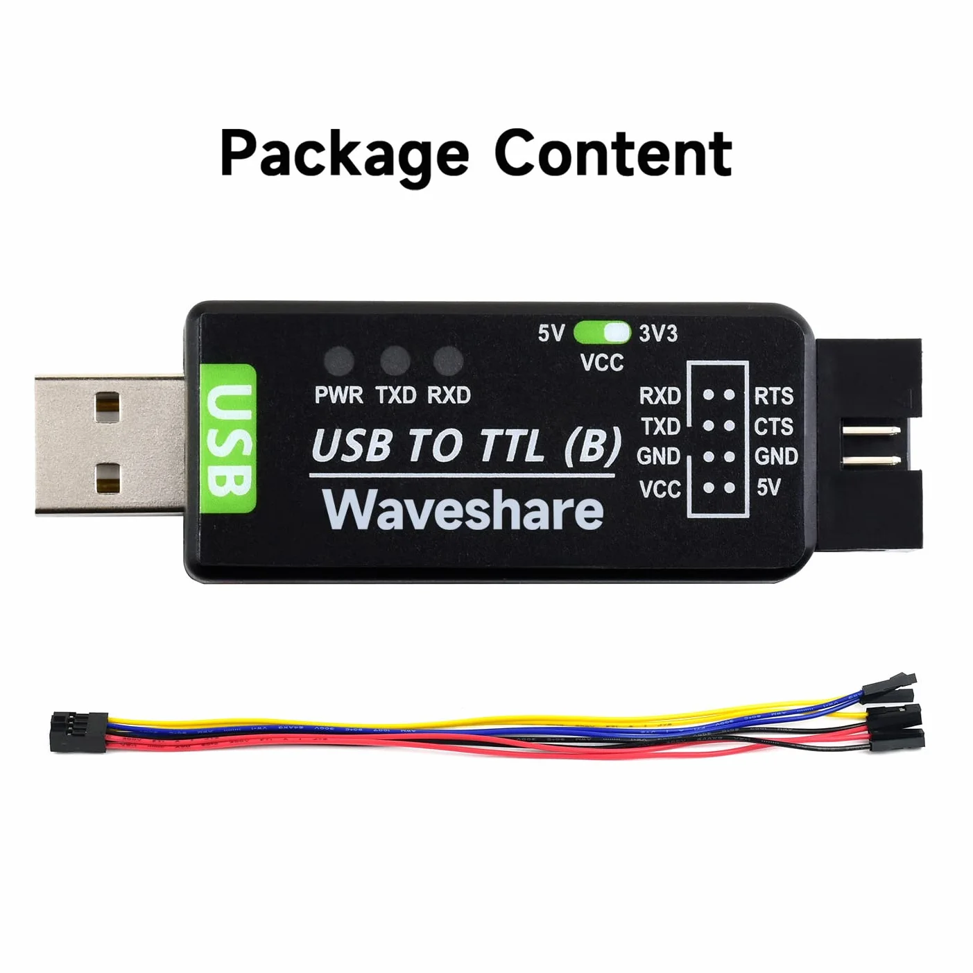 Waveshare Industrial USB to TTL Converter Original CH343G Onboard with Multi Protection Circuits Multi Systems Support