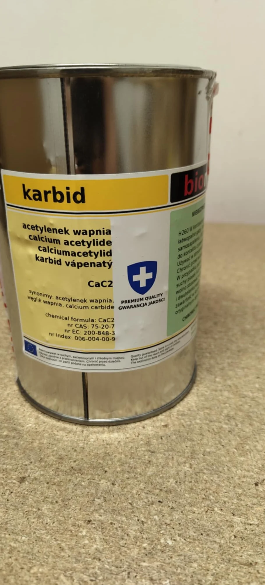 Węglik wapnia 1 kg 7-15 mm BIOMUS
