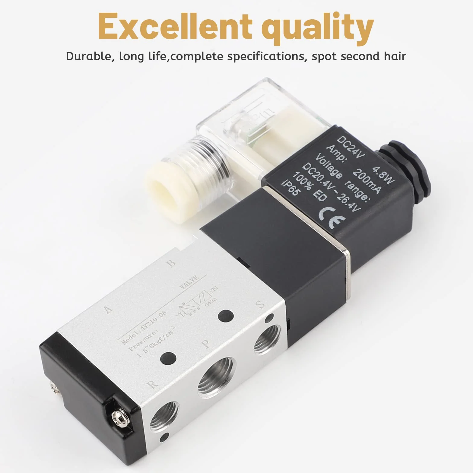 EXLECO Pneumatyczny zawór elektromagnetyczny 24 V DC 1/4" 5/2 aluminium