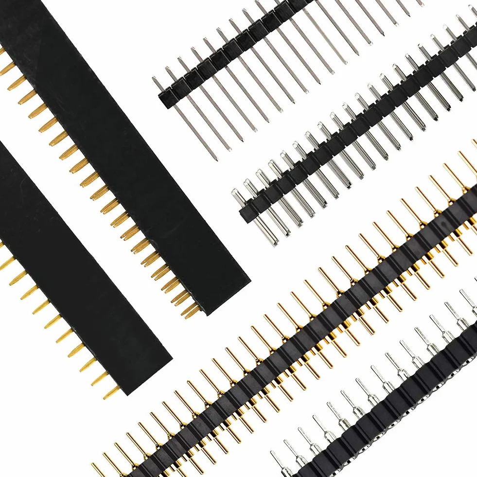 Zestaw złączy wtykowych i zaślepek rozruchowych, 300 szt. 2,54 mm zaślepki do komputera + 35 szt. płytki PCB 40-pinowe proste / kątowe / okrągłe pojedyncze/dwurzędowe męskie żeńskie złącza