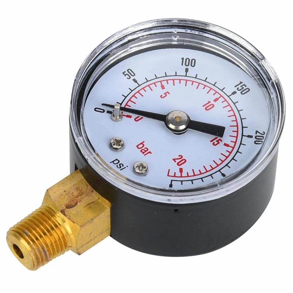 Manometr mechaniczny, manometr BSPT 1/8 cala do powietrza, oleju i wody (0-300 psi, 0-20 bar)