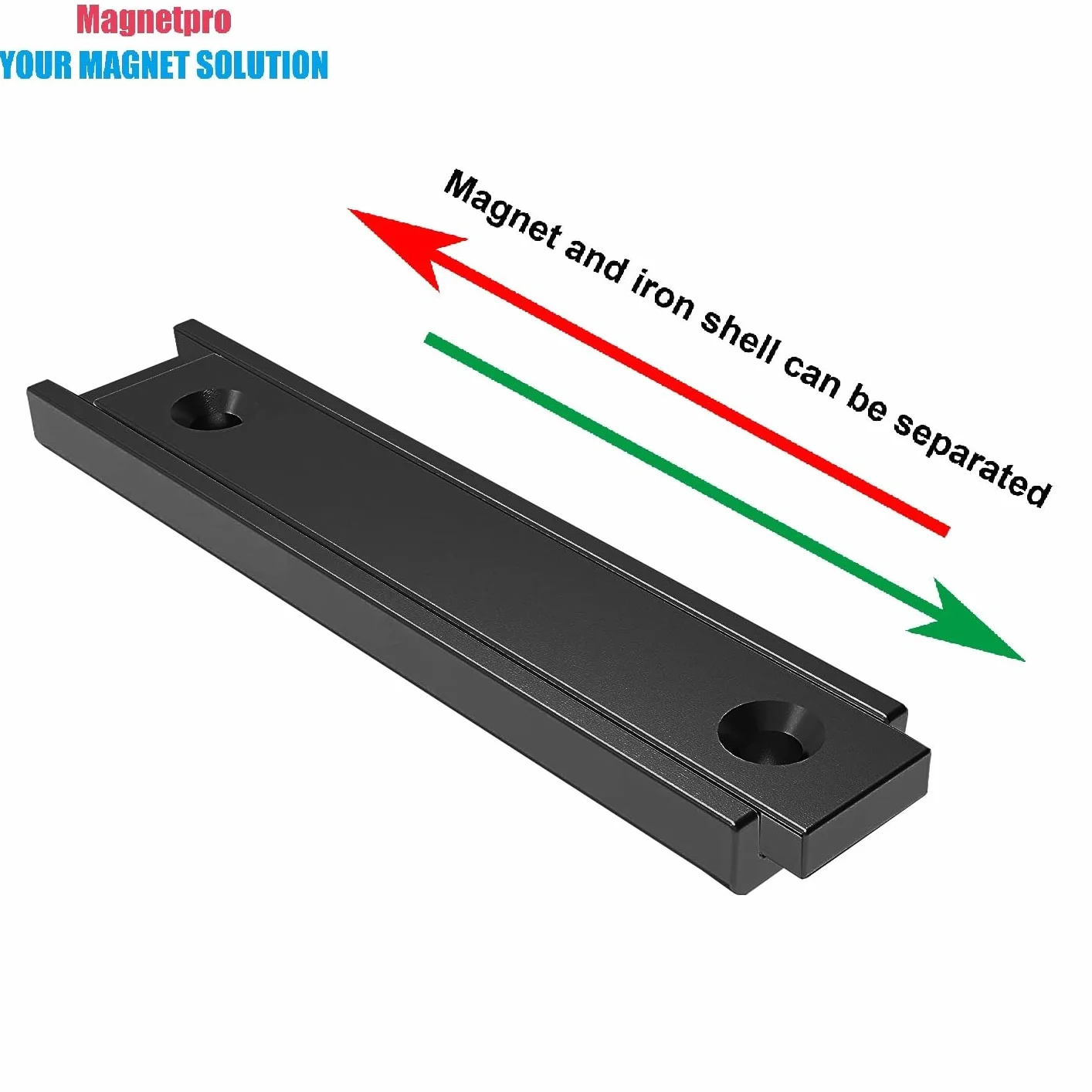 Magnetpro 8 sztuk magnesów prostokątnych 30 kg, siła 60 x 13,5 x 5 mm, czarna powłoka epoksydowa, bardzo odporna na rdzę, nadaje się do użytku na zewnątrz, do użytku domowego i przemysłowego magnesu