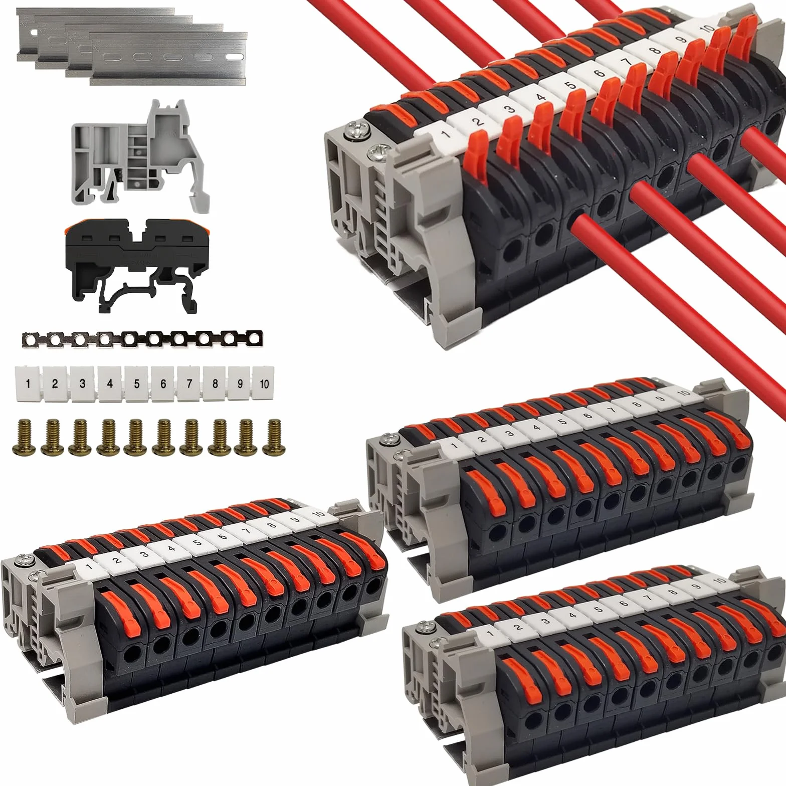 Blok zaciskowy PCT-211 szyna montażowa 0,08-4 mm² zestaw 40 sztuk