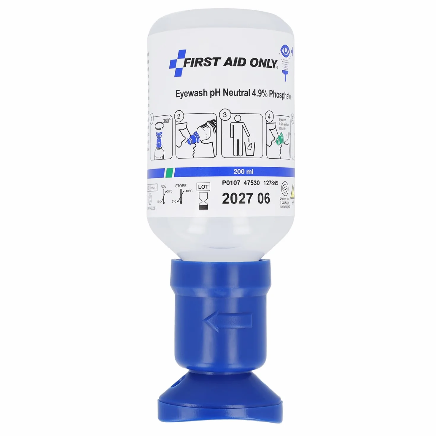 First Aid Only P-44012 00 neutralizująca butelka do płukania oczu "Neutralne pH", 200 ml