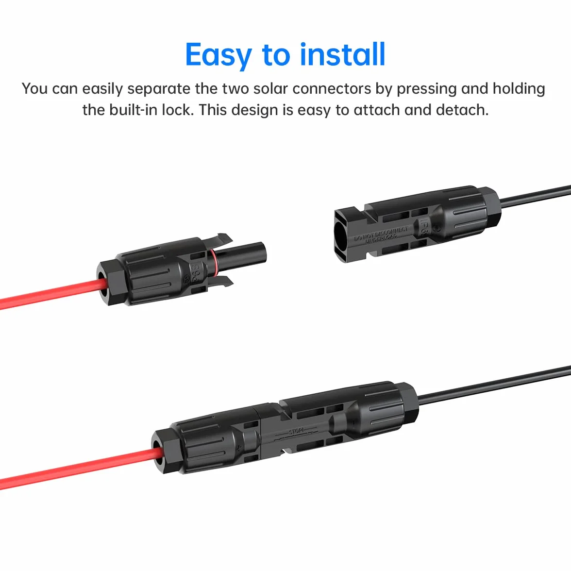 ELFCULB Złącze słoneczne 10AWG 2FT adapter SAE przedłużacz panelu słonecznego z polaryzacją SAE