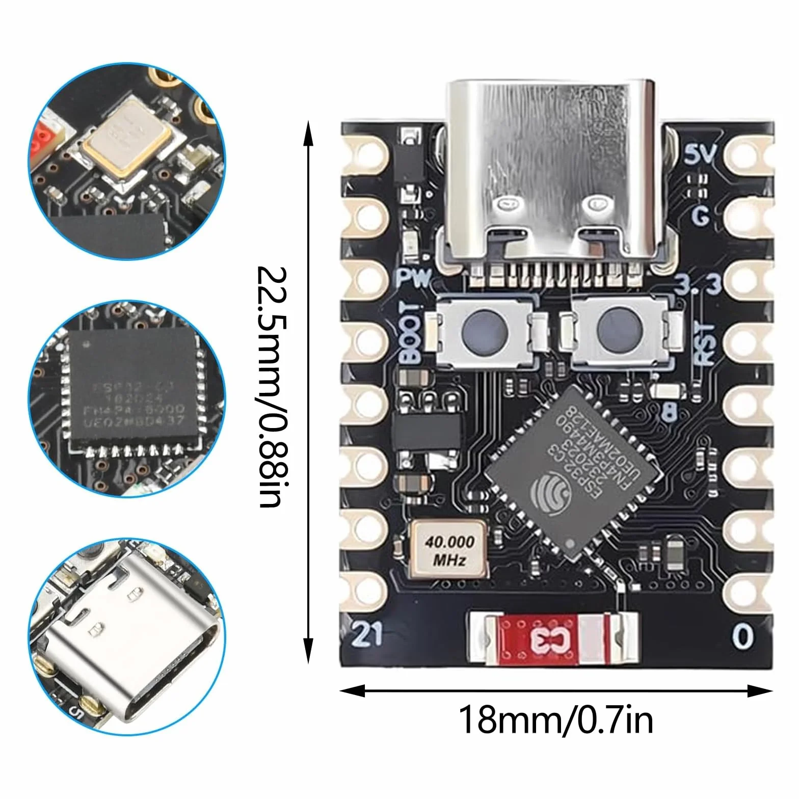 2 szt. ESP32 ESP32-C3 płytka rozwojowa ESP32 C3 obsługuje WiFi Bluetooth kompatybilna z Arduino 4 MB pamięci flash