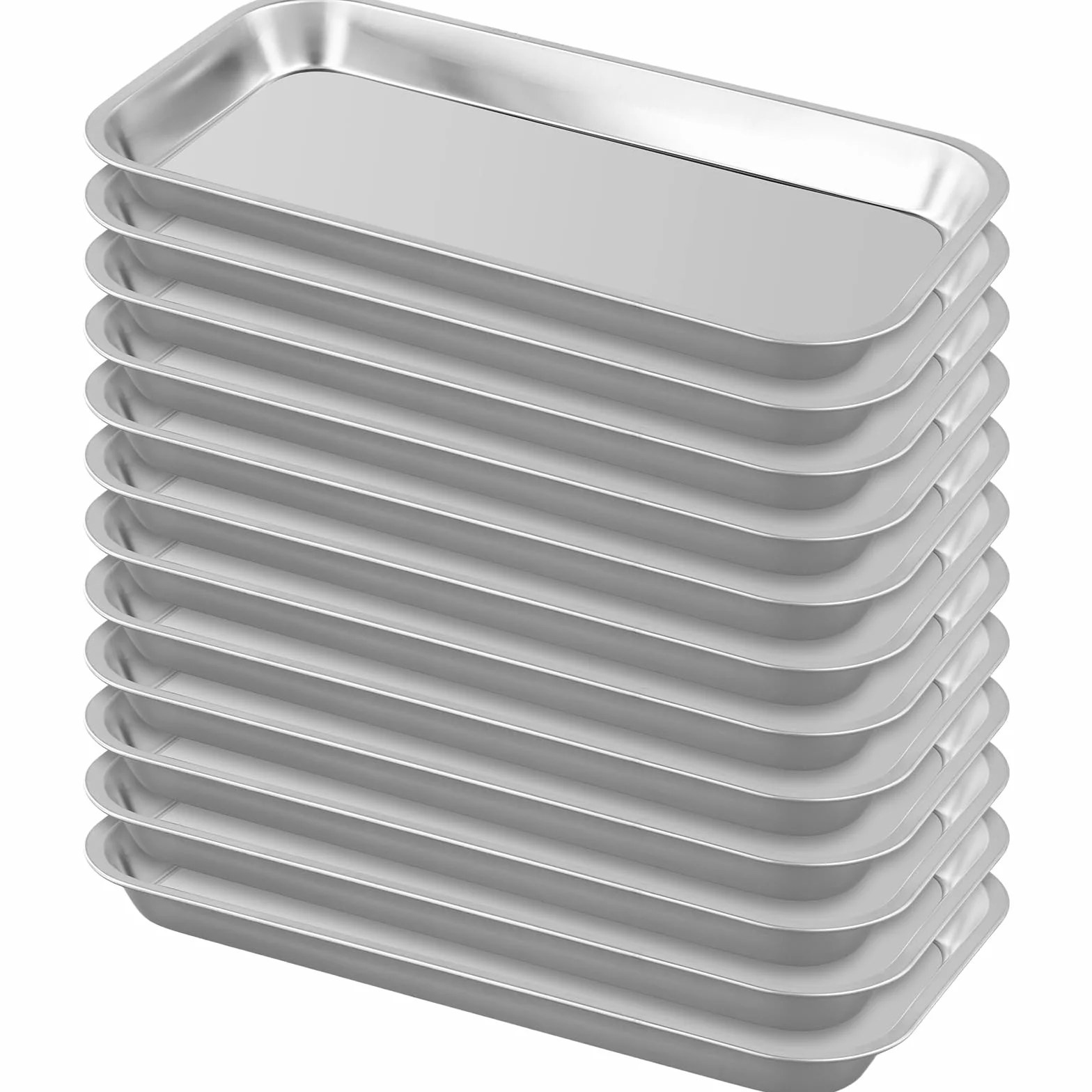 FUNSUEI tace ze stali nierdzewnej prostokątne 22,5 x 12 x 2 cm medyczne laboratoryjne