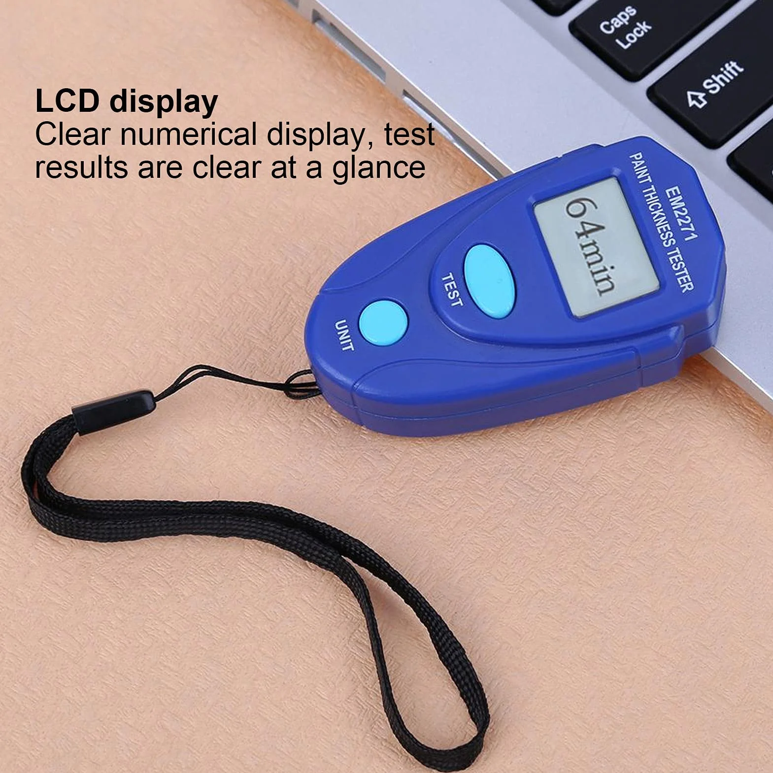 Miernik Lakieru Samochodowego, Miernik Grubości Lakieru Samochodowego 0.0mm do 2.0mm/0mil do 80mil Tester Powłoki LCD Cyfrowe Urządzenie Pomiarowe