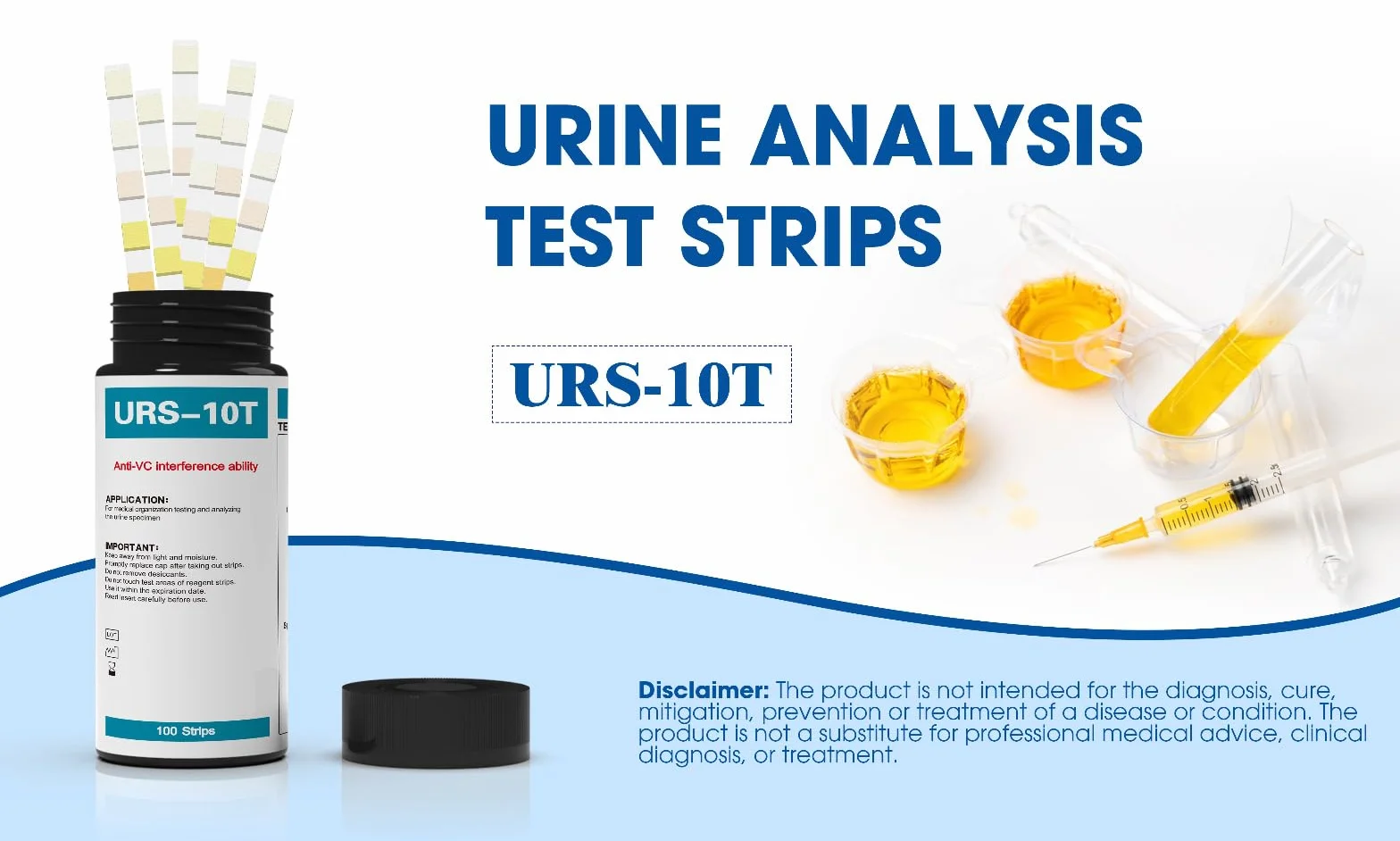 Paski testowe moczu 10 w 1 pH 100 sztuk - Testy pH, ketony, 10 parametrów zdrowotnych