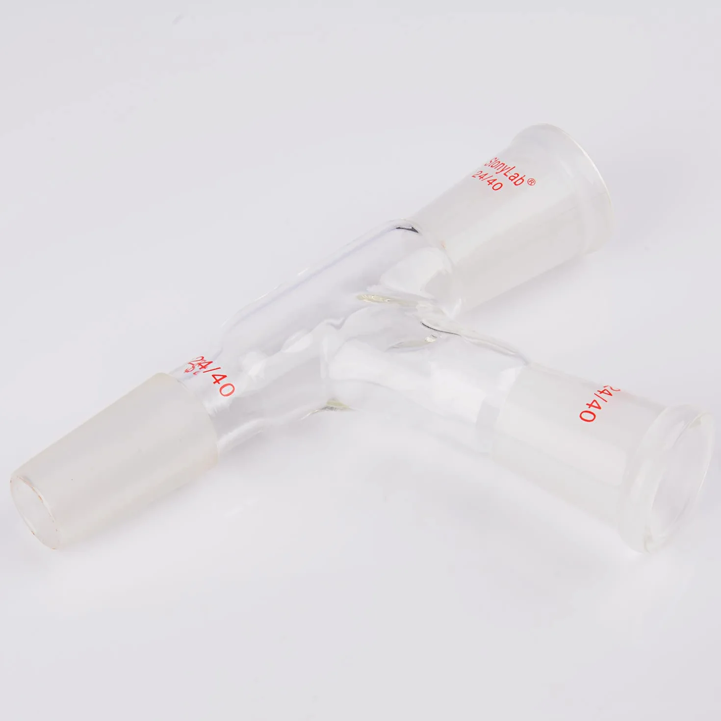 stonylab Glass 3-Drożny Adapter Destylacji Szkła, Szkła Borokrzemianowego Trójdrożny 105° Kąt Adapter z Przegub 24/40 do Laboratorium Dostawa Lab