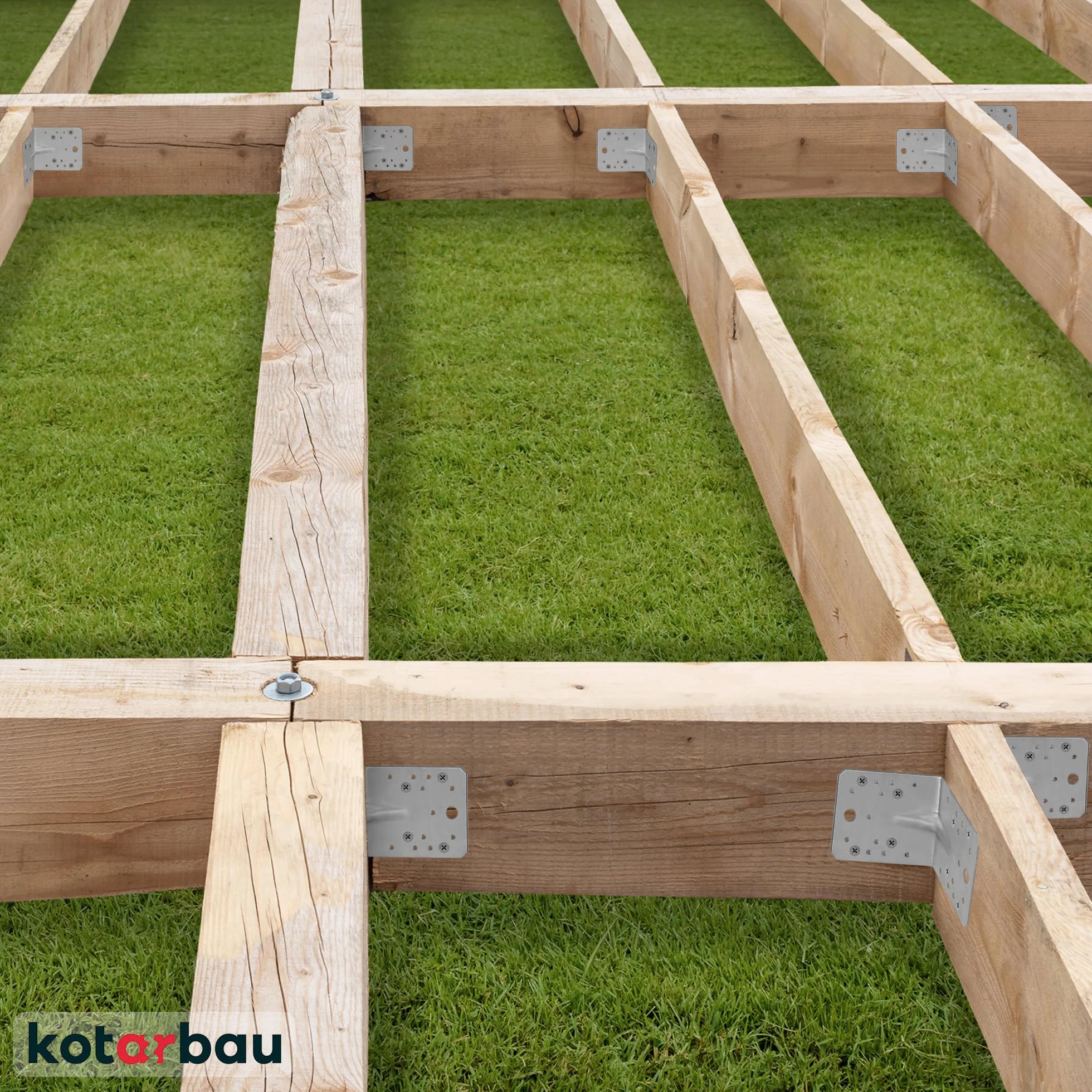 KOTARBAU® 12 szt. Kątownik Ciesielski - Łącznik Budowlany - 100 x 100 x 80 mm - Stal ocynkowana - z Przetłoczeniem - Nierdzewny