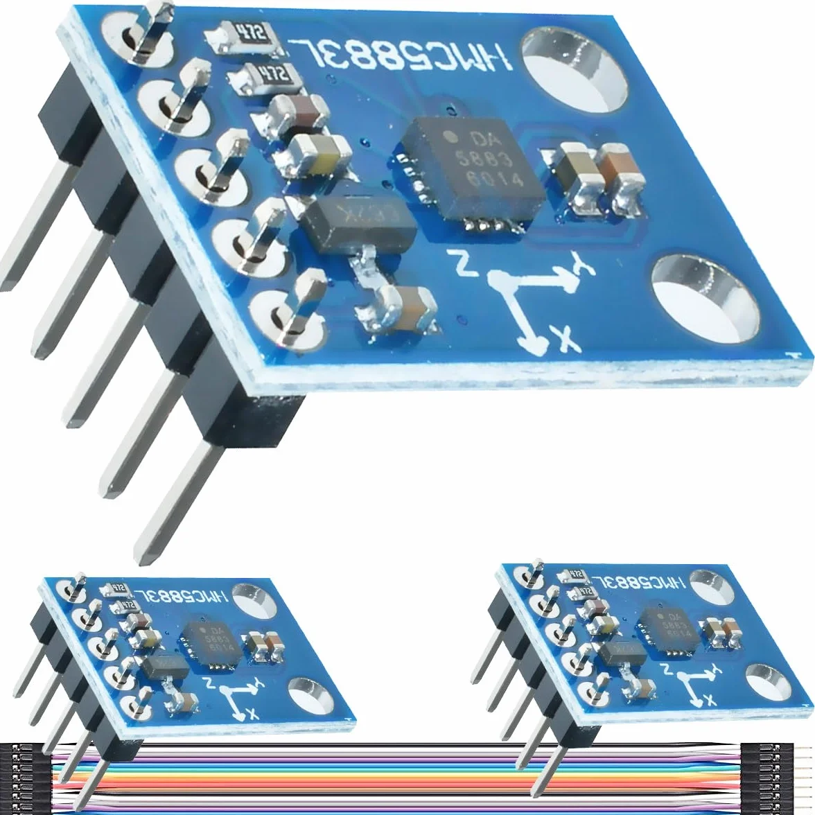 QMC5883L HMC5883L GY-273 trójosiowy kompas-magnetometr moduł czujnika 3 V-5 V Arduino 3 sztuki