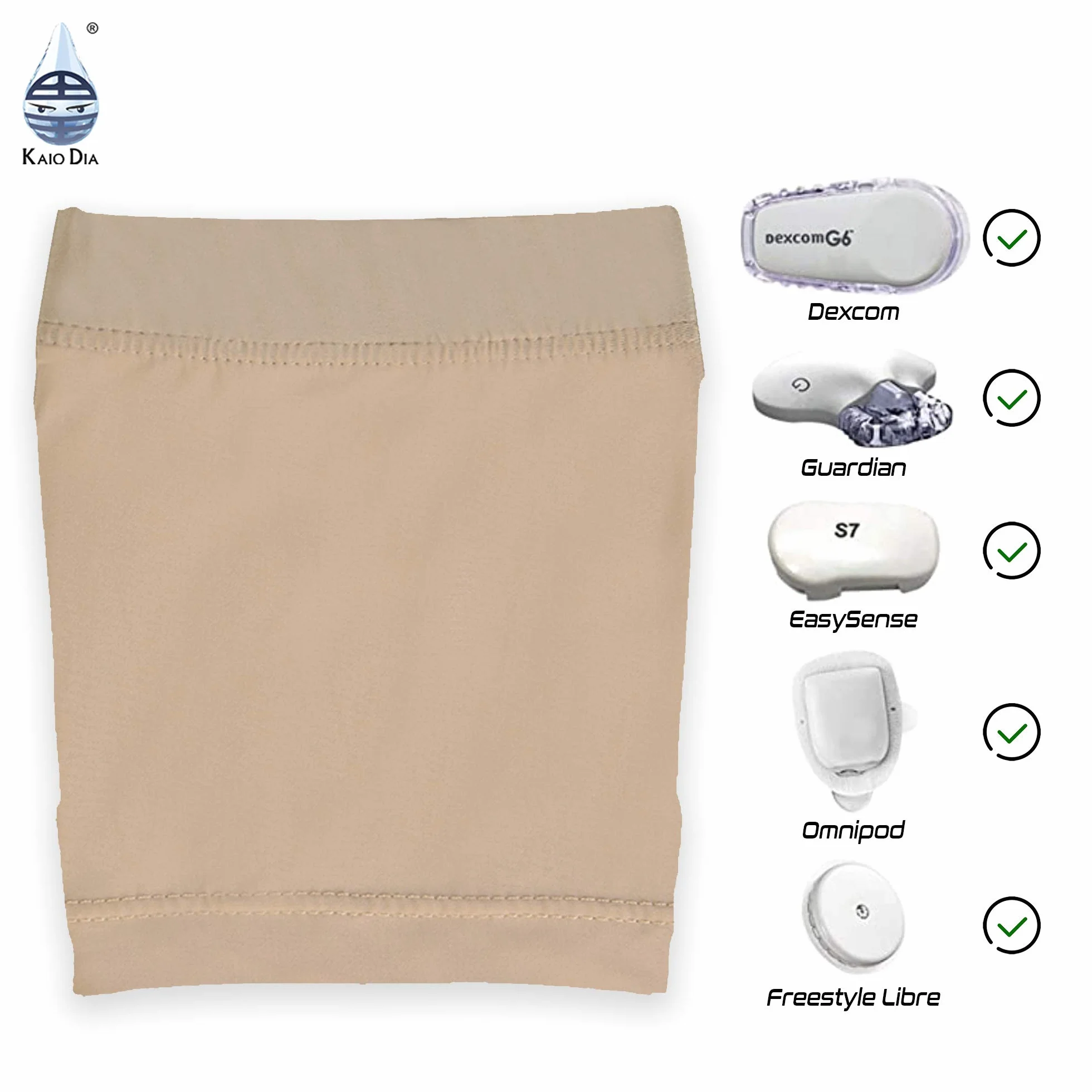 Dia-Band, ultra cienki mankiet do czujnika glukozy Freestyle Libre, Medtronic, Dexcom lub Omnipod - Wygodna i wielokrotnego użytku opaska cukrzycowa. (M (27-30 cm))