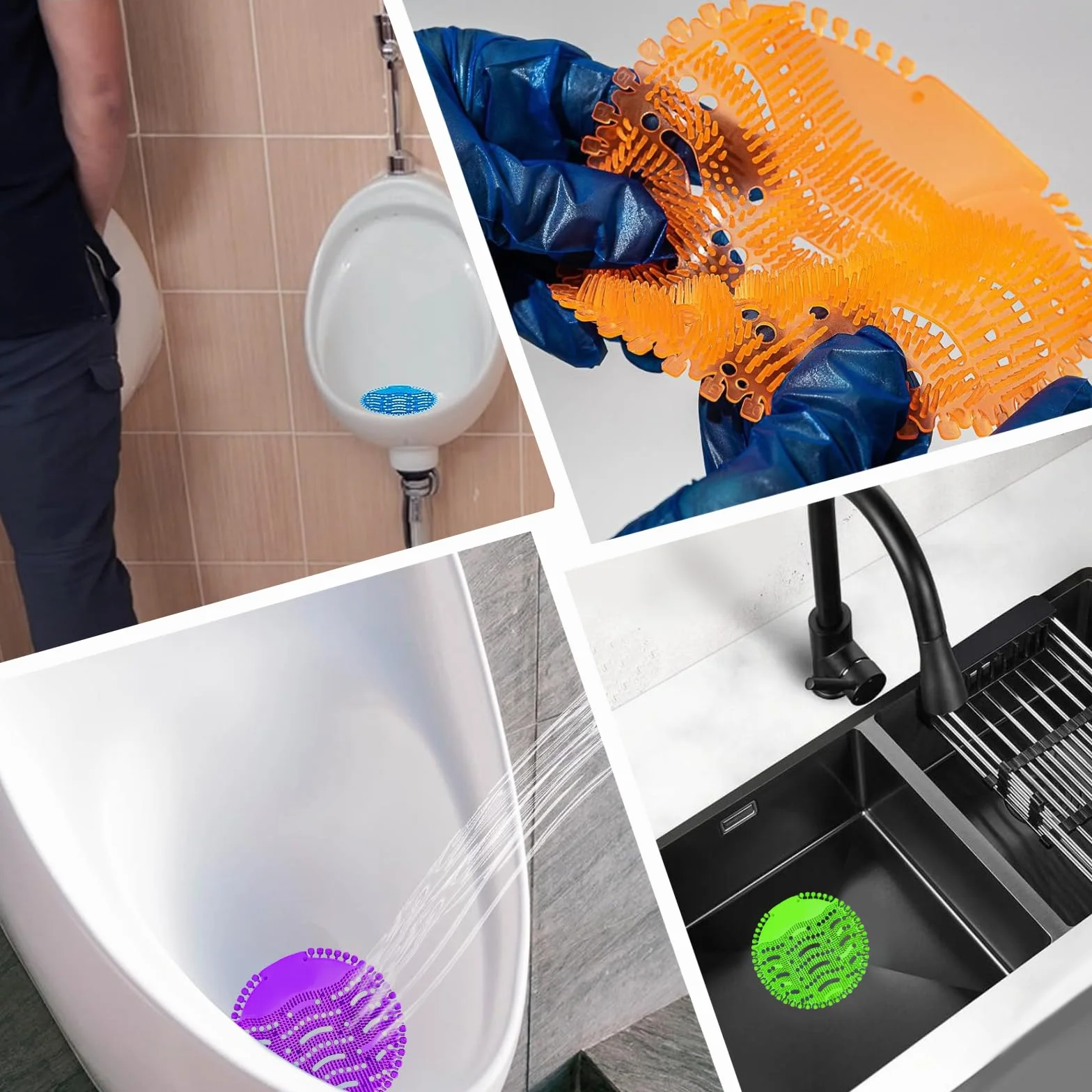 7 sztuk z zapachem wkładki do pisuaru, efekt świeżości 30 dni, sitko do pisuaru, ochrona przed pryskaniem, odświeżacz powietrza, do każdego pisuaru i pisuaru, jednorazowe rękawiczki do
