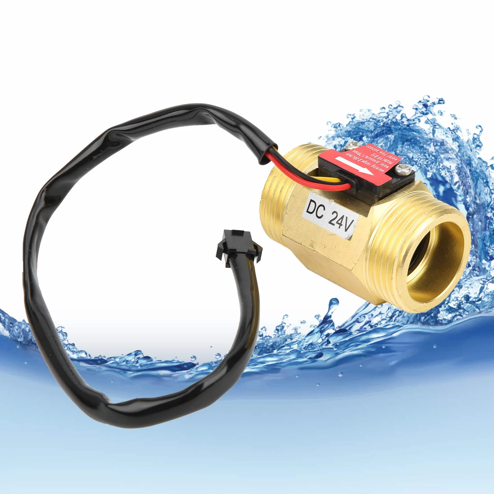 Czujnik przepływu wody G1in, turbinowy licznik DC 24 V 2~50 l/min YF-B10