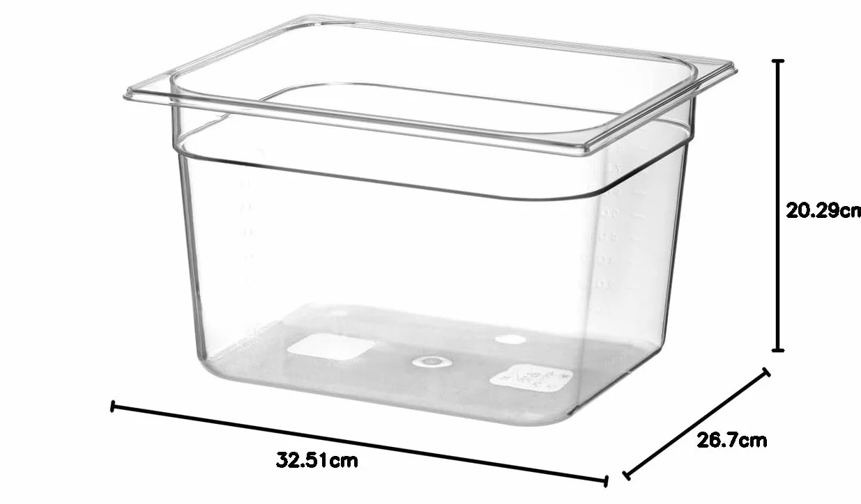 HENDI Pojemnik GN 1/2 - wykonany z poliwęglanu - 12.5 L - 325x265x(H)200mm