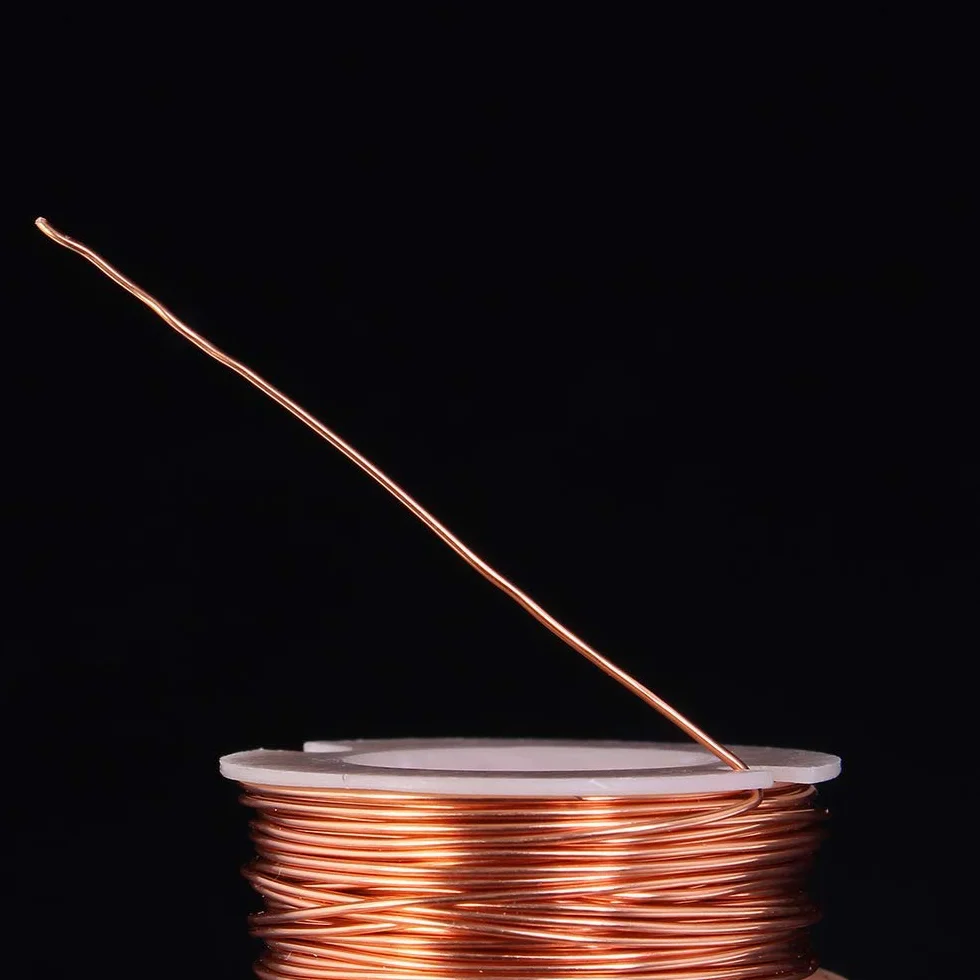 Drut miedziany, 0,5 mm grubość, 10 m długość, emaliowany, magnes, drut magnetyczny, uzwojenie cewka do silnika elektromagnetycznego napędu na cztery koła, model silnika, transformator, uzwojenie cewka