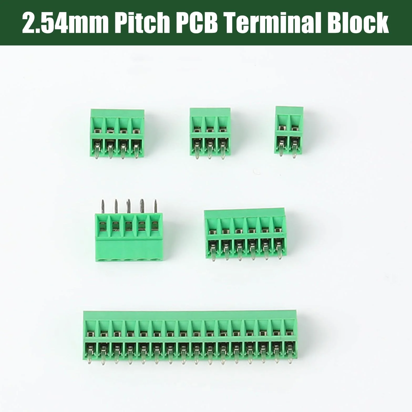 60 sztuk zacisków śrubowych PCB, 2,54 mm 0,1" Pitch PCB Mount Screw Terminal Block,2P 3P 4P Terminal 6A do kabli 26-18AWG