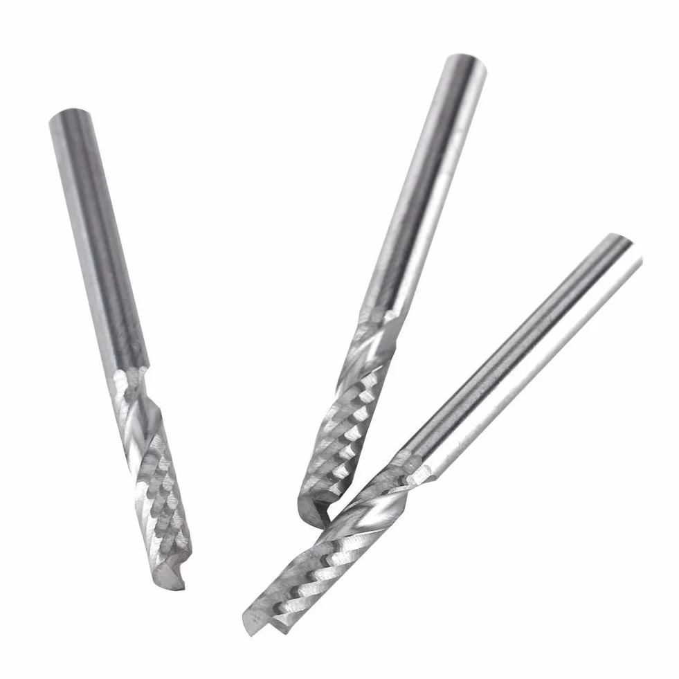 5 stücke Hartmetall Schaftfräser 3,175mm (1/8") Schaft Einzel Flöte Fräser CNC Rotary Grate Set Bit