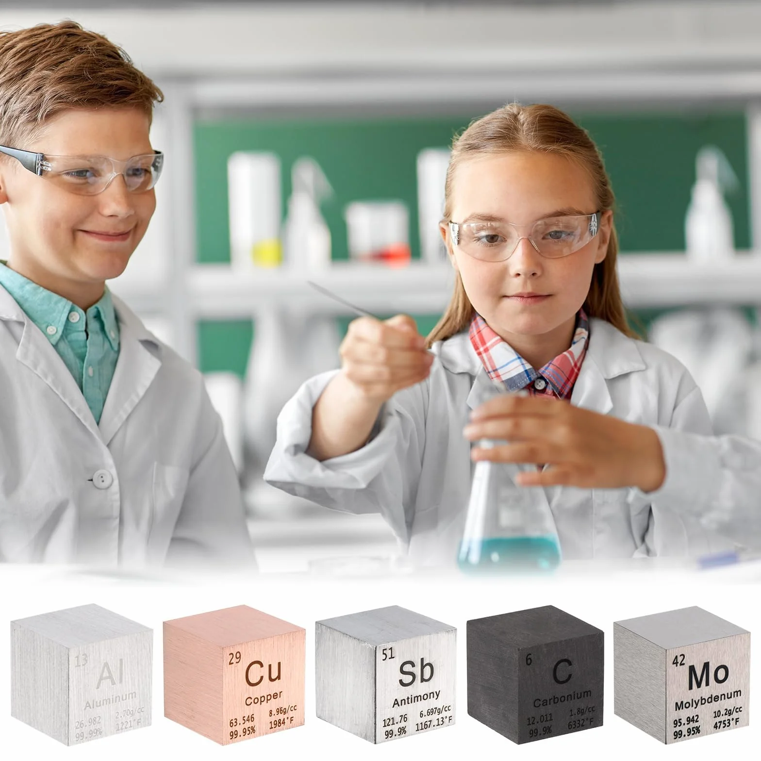 PATIKIL Kostka wolframowa tytanowy element metalowy blok o wysokiej gęstości czysty element układu okresowego kostka blok magnezu do kolekcji elementów nauczyciel laboratorium eksperyment naukowy, 2,5