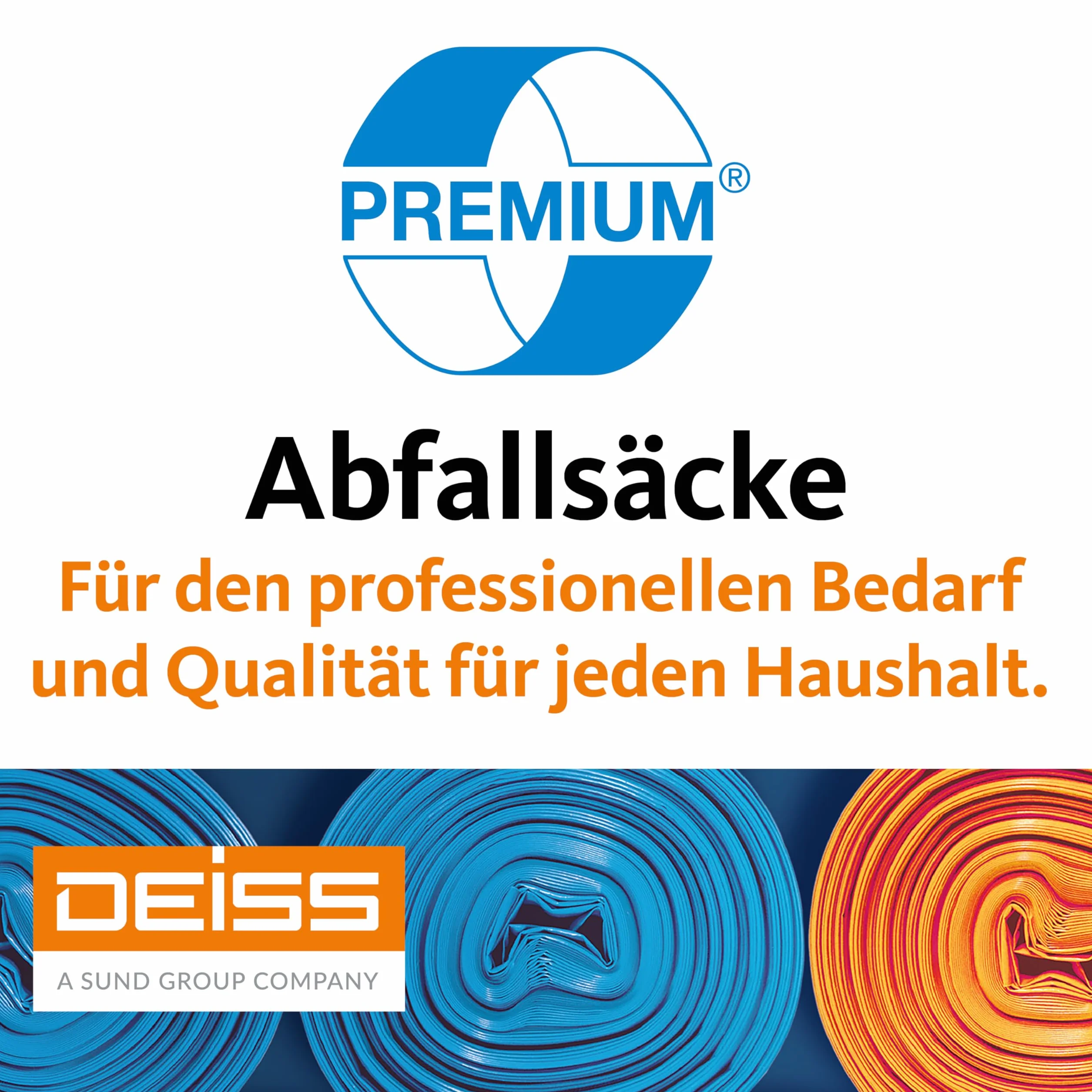 Deiss Premium 10708 worki na śmieci, 2 1/4 x 1000 mm typ 60 niebieski (opakowanie 25)