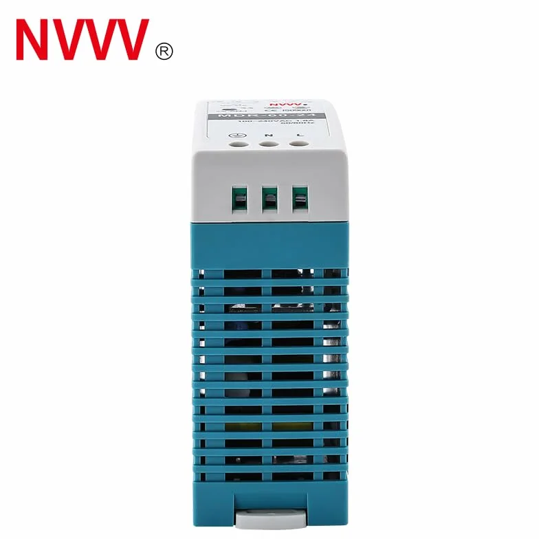 MDR-60-12 AC na DC DIN-Rail szyny montażowe, zasilacz 12 V 5 A 60 W, niebiesko-biały