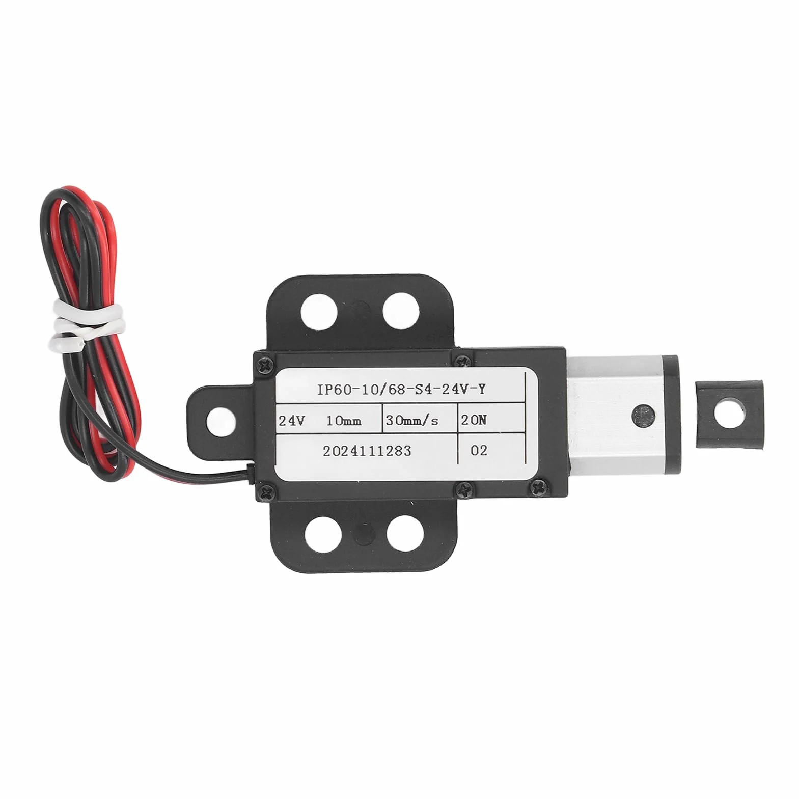 Eujgoov Mini Elektryczny Siłownik Liniowy, Skok 10 mm, Konstrukcja Aluminiowa, Zabezpieczenie Nadprądowe