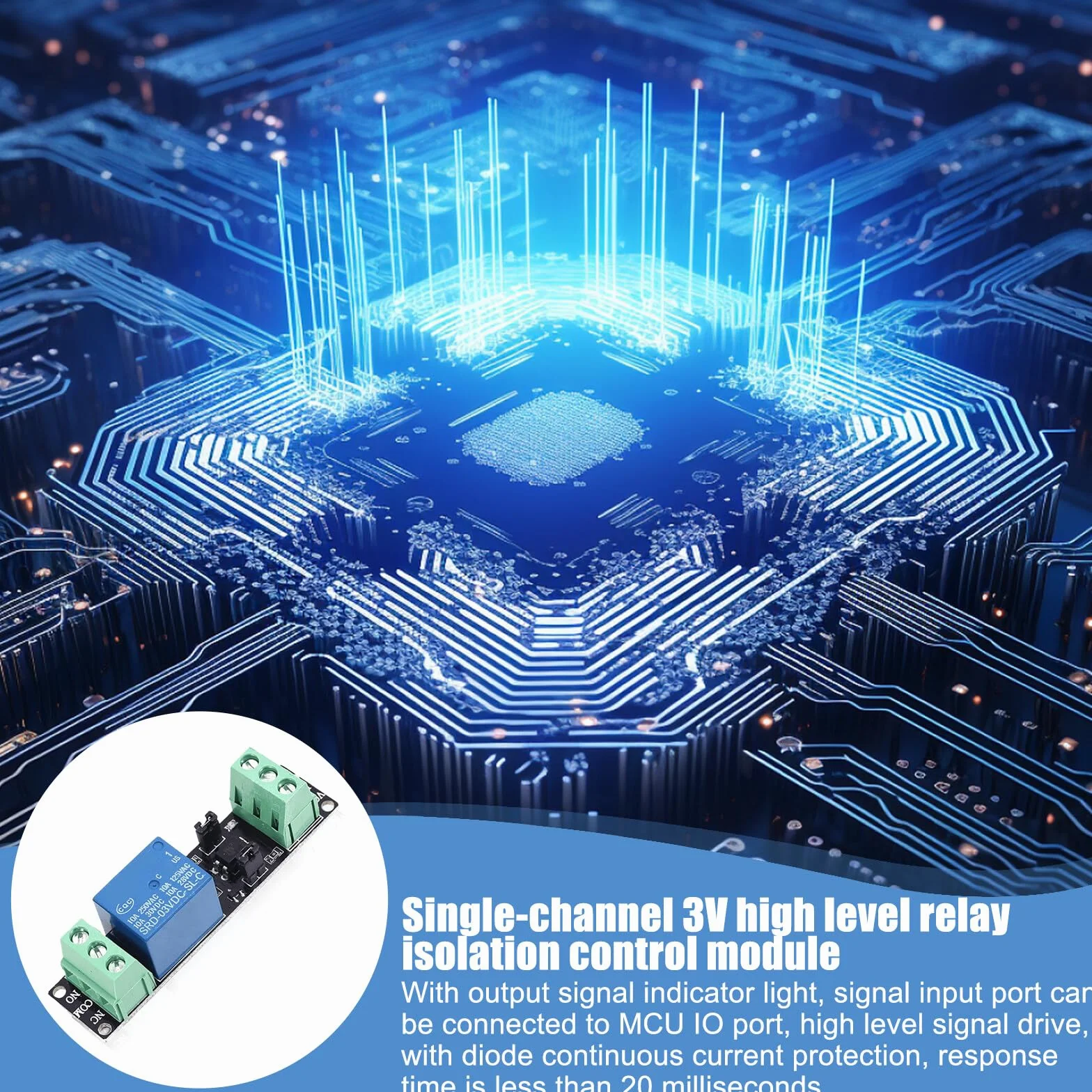 8 sztuk 3 V 1-kanałowy przekaźnik Power Switch, 1-kanałowy moduł wyłącznika sieciowego wysokiego poziomu wyzwalacza z optoopterem izolacją optyczną do IOT ESP8266