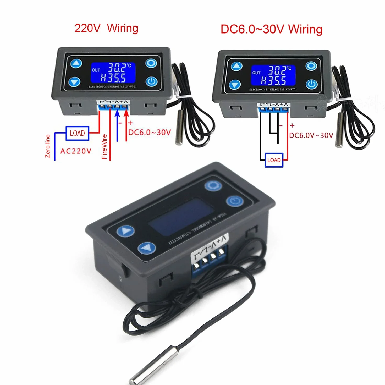 Cyfrowy regulator temperatury 12 V 24 V wyświetlacz LCD cyfrowy termostat precyzyjny moduł kontroli temperatury chłodzenie ogrzewanie automatyczny przełącznik płytka