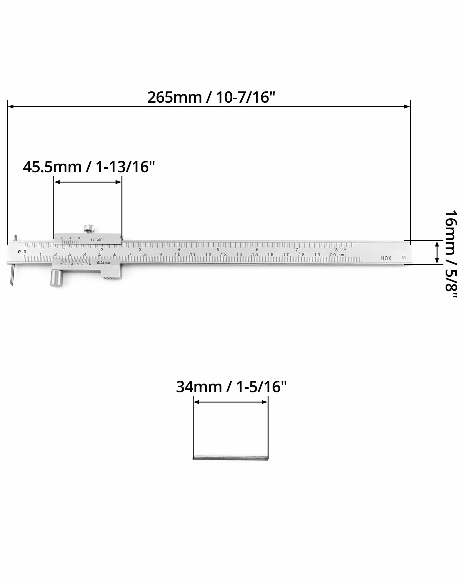 Suwmiarka 0-20 cm ze stali nierdzewnej QWORK