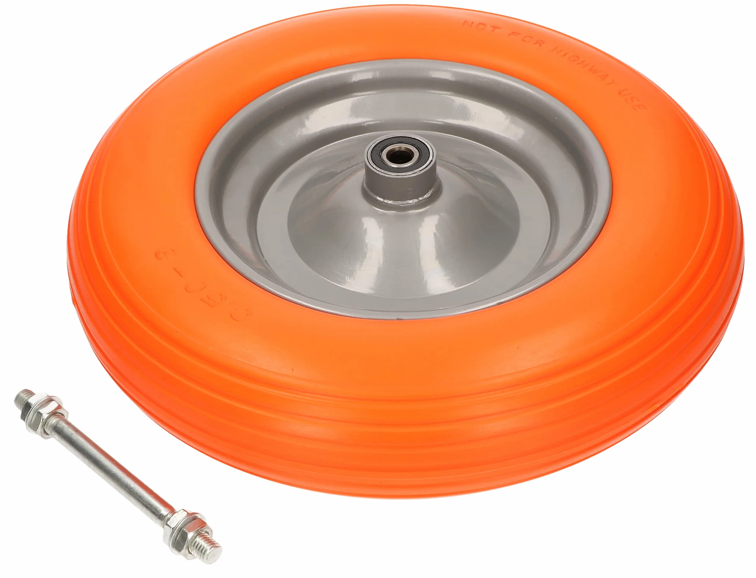 KOTARBAU® Koło do taczki 3.25-8 wzmocniona opona PU Ø 360mm 170 kg kompletne koło z osią