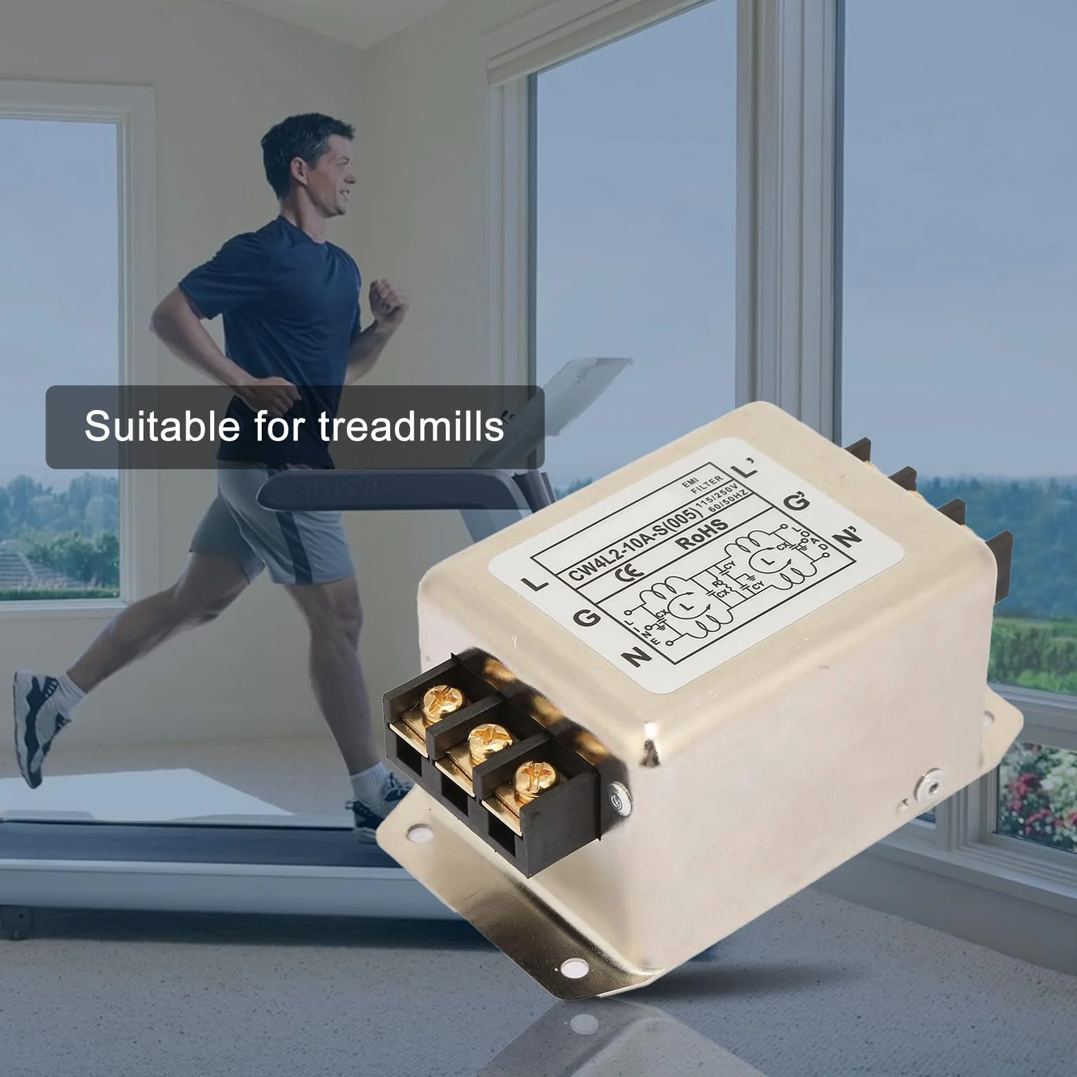 Filtr sieciowy EMI 115V 250V 10A 50/60 Hz jednobiegunowy dwubiegunowy
