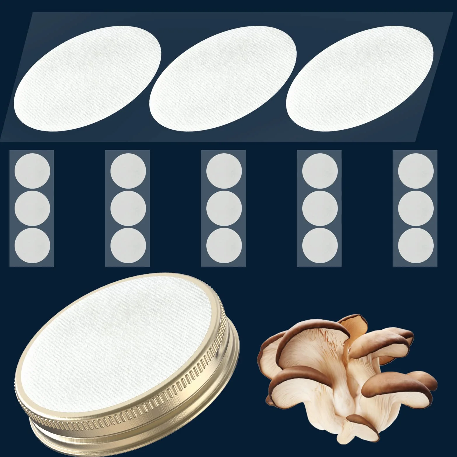 Naklejka filtracyjna 65 mm 0,3 μm PTFE tarcza filtracyjna do uprawy grzybów 18 szt.
