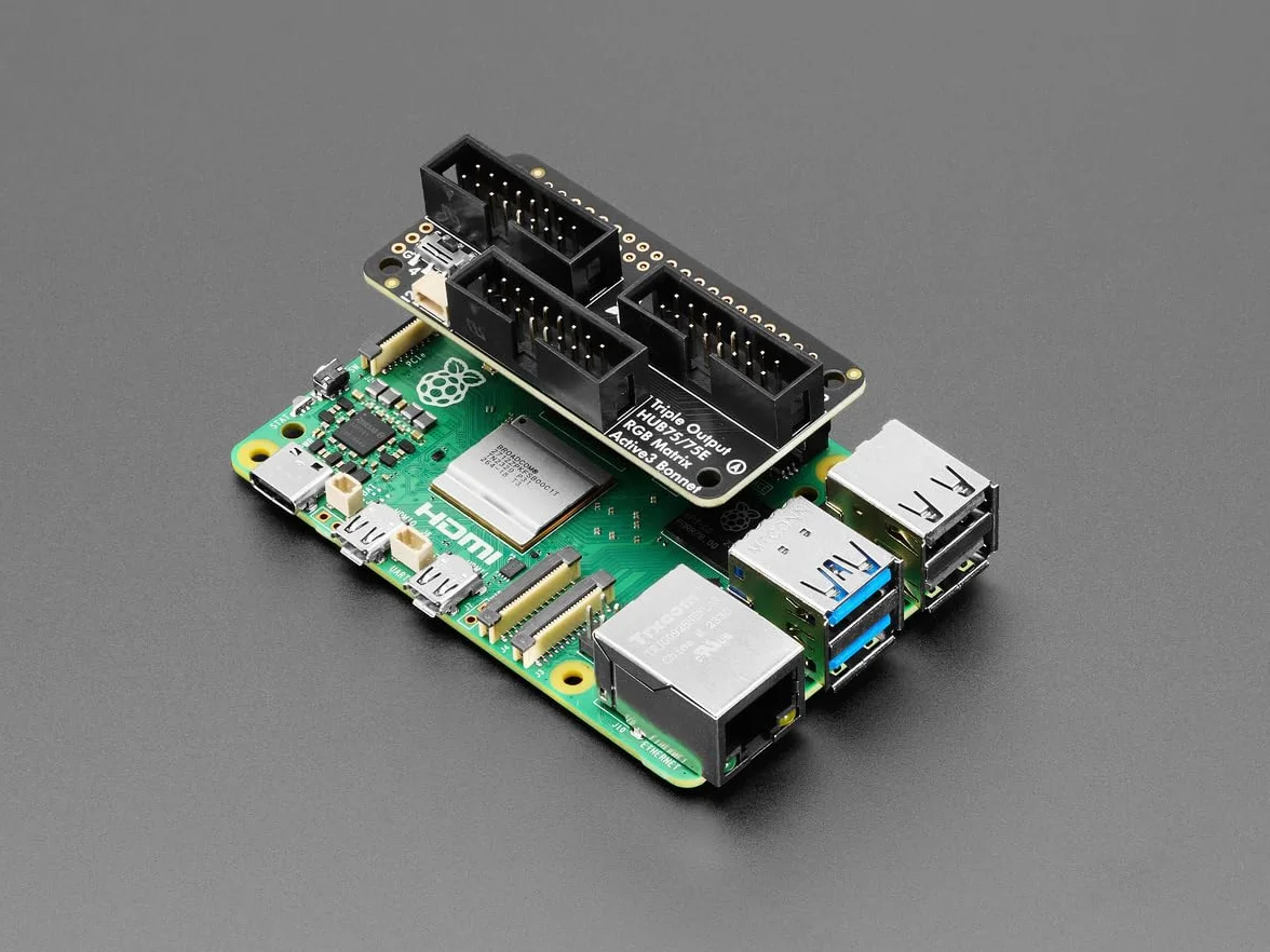 Adafruit Potrójna Matryca LED HUB75 na Raspberry Pi 6358