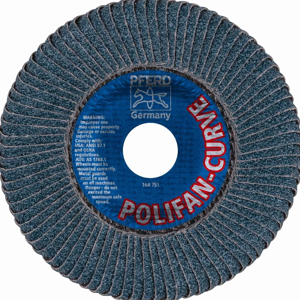 PFERD Tarcza wachlarzowa POLLIFAN CURVE 2 sztuki | Ø 125 mm, szerokość M (11 mm), Z40, SGP STEELOX | 69398197 do precyzyjnej obróbki spoin pachwinowych