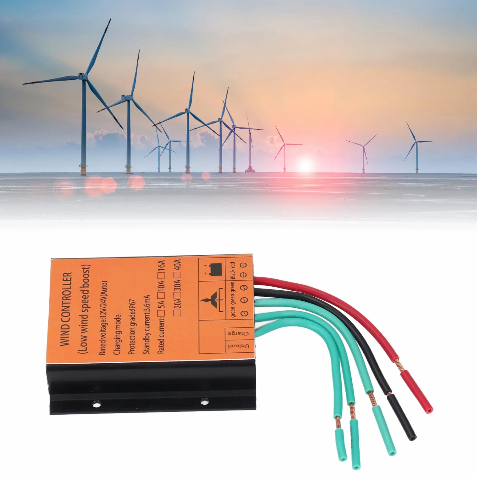 Kontroler ładowania MPPT 12V 24V 40A 300W-1000W Regulator Generatora Wiatrowego