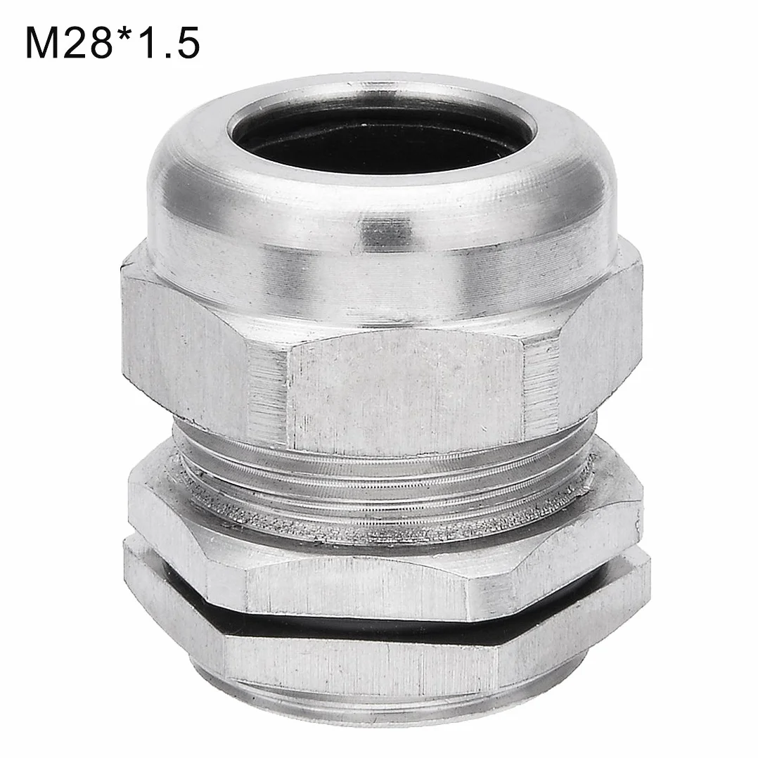 Aexit M28 * 1.5 Metalowe wodoodporne złącze Łącznik Dławik kablowy z nakrętką zabezpieczającą(M28*1.5 écrou fixation connecteur imperméable métal presse-étoupe farce