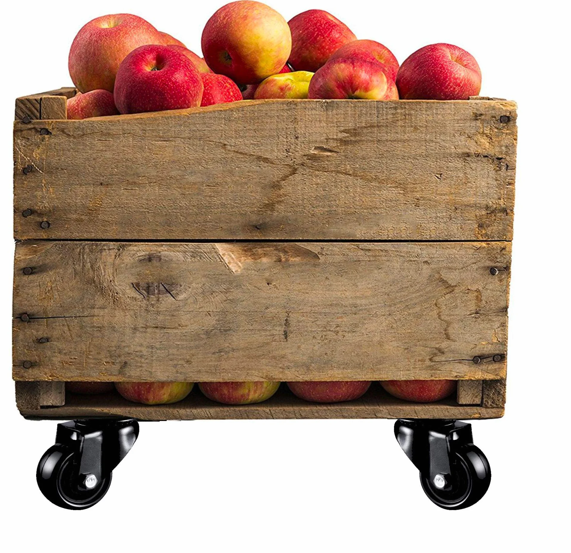 Kółka rolkowe 50 mm 200 kg zestaw 4 szt. gumowane czarne do mebli