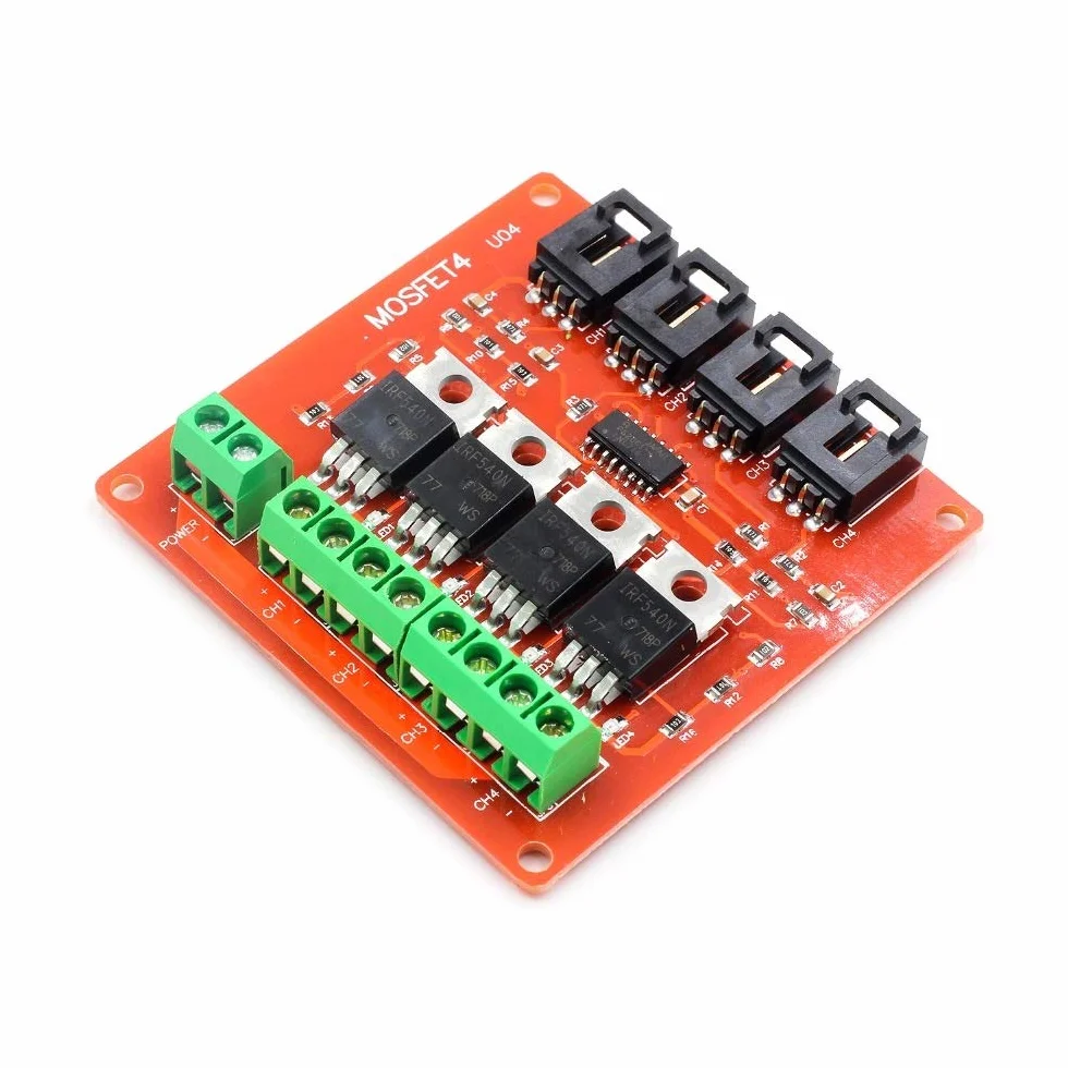 2pcs Four Channel 4 Route MOSFET Button IRF540 V4.0 + MOSFET Switch Module
