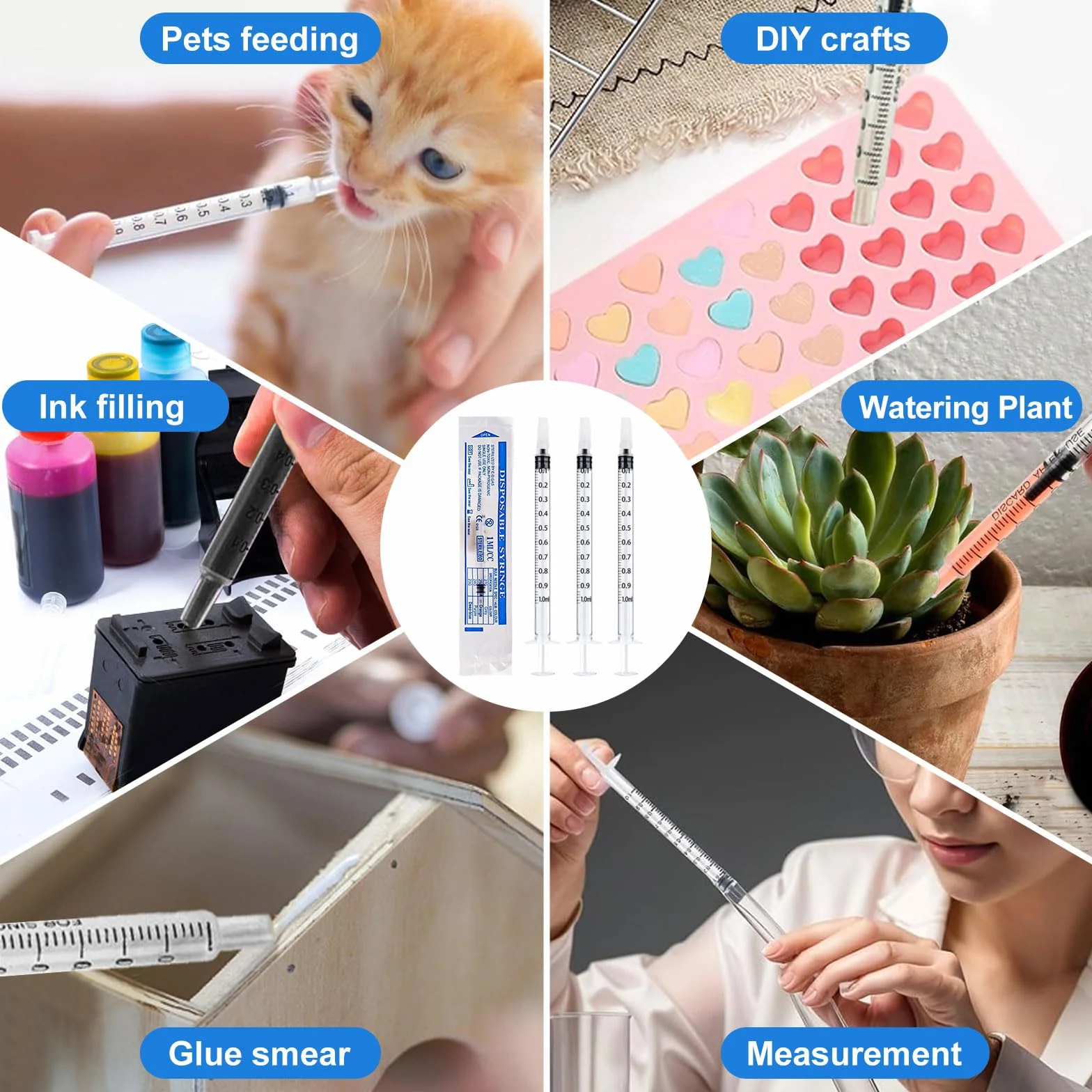Plastikowa strzykawka 1 ml 60 sztuk bez igły dozownik oleju