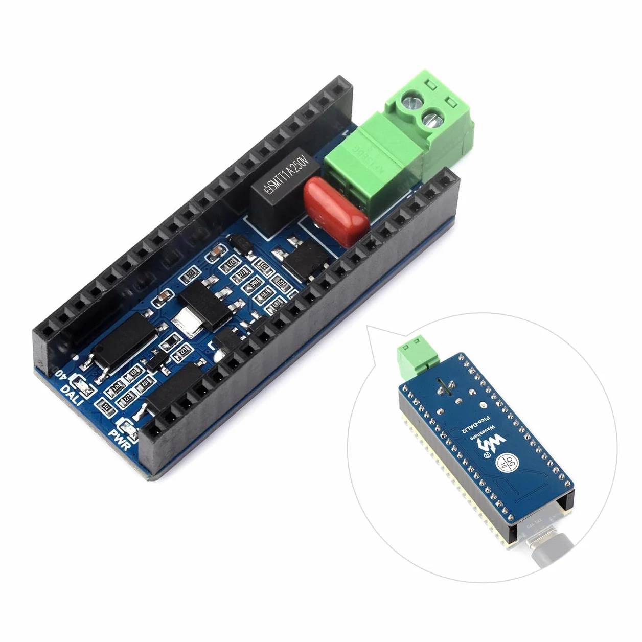 Waveshare DALI2 Expansion Module for ESP32-Pico Series Boards, Supports DALI Communication for Customized Control of Multiple Lighting Groups