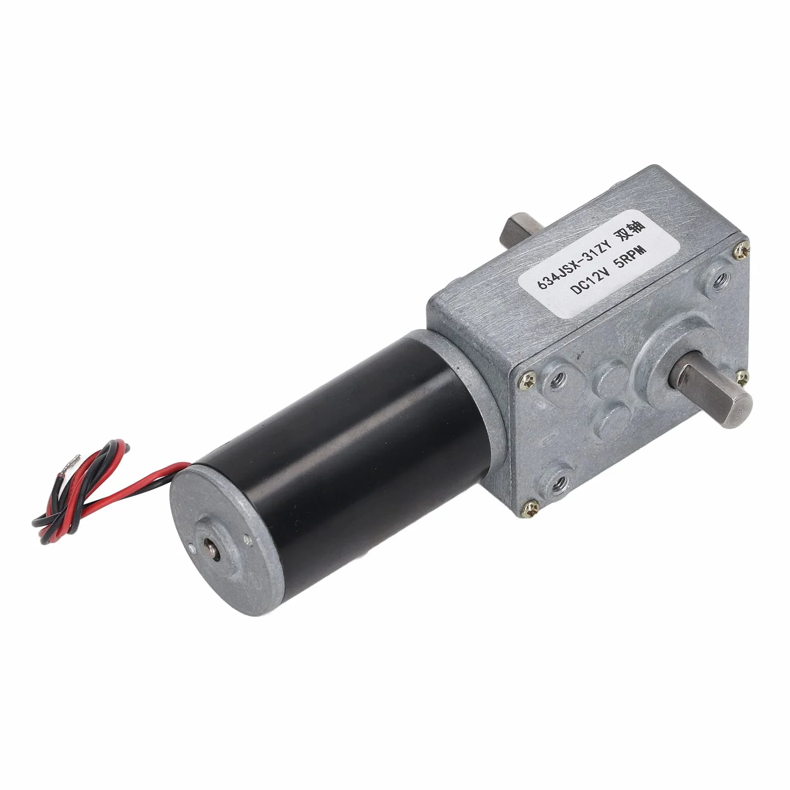 Motoreduktor Turbinowy DC 12V Samoblokujący Podwójny Wał 5 obr./min CW CCW
