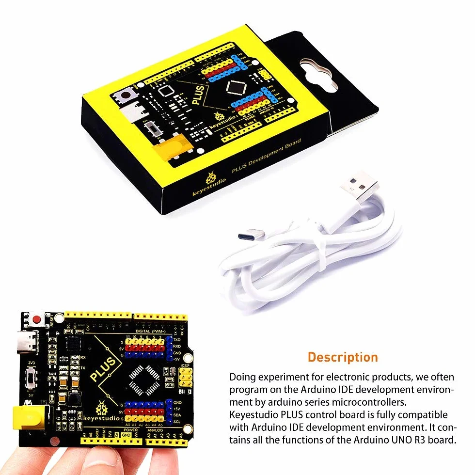 KEYESTUDIO UN0 R3 Rev3 328P płytka kontrolera CP2102 chip kompatybilny z Arduino IDE